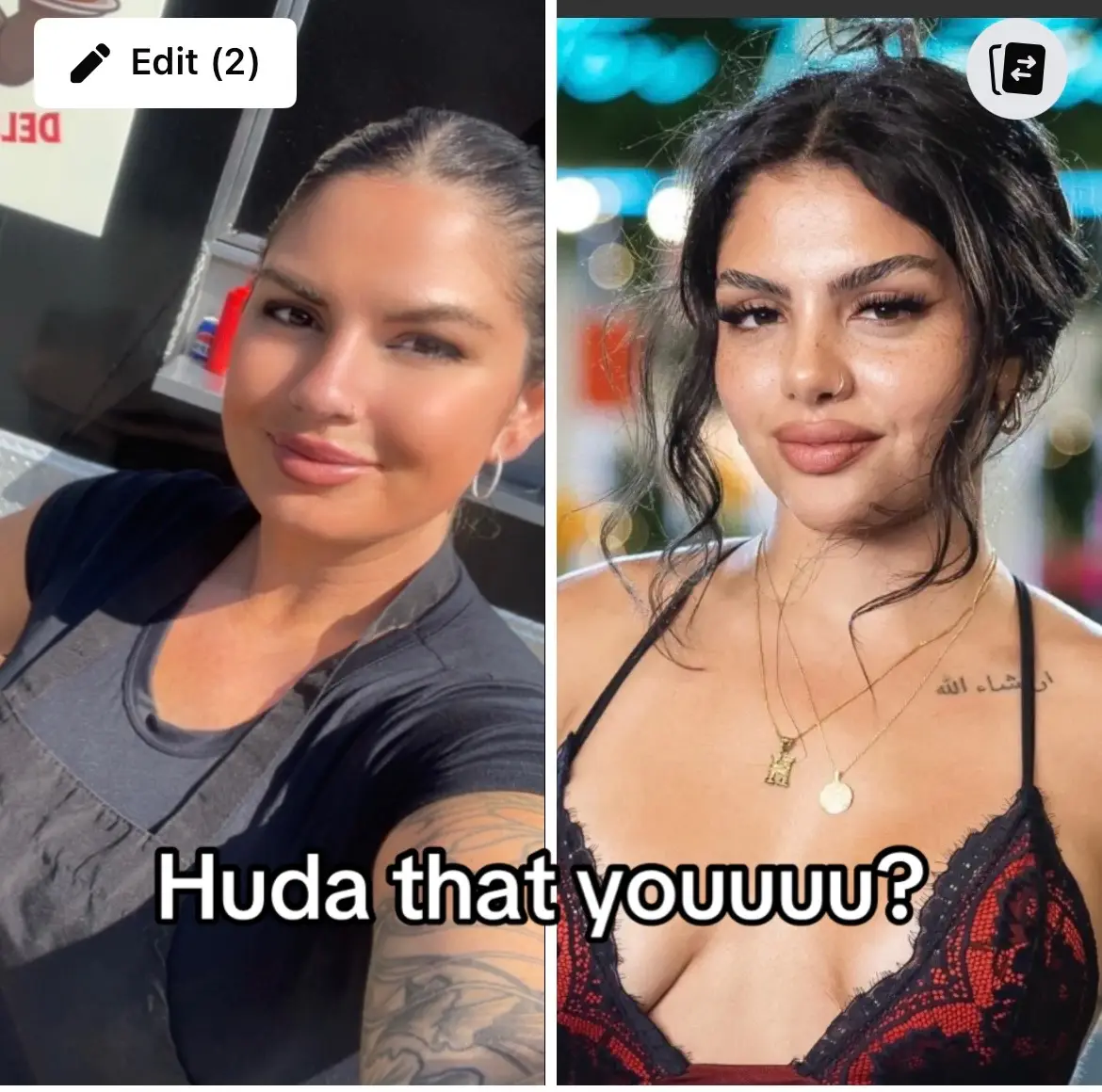 Told this on the daily. Don't really see it. What do you all think???🤔 #LoveIsland  #hudabeauty  #twin #Love 