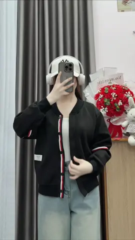 Áo Khoác Nữ Bomber Nỉ 2 Da  #aokhoacnu #aokhoacni #aokhoacbomber #aobomber #thoitrangnu 