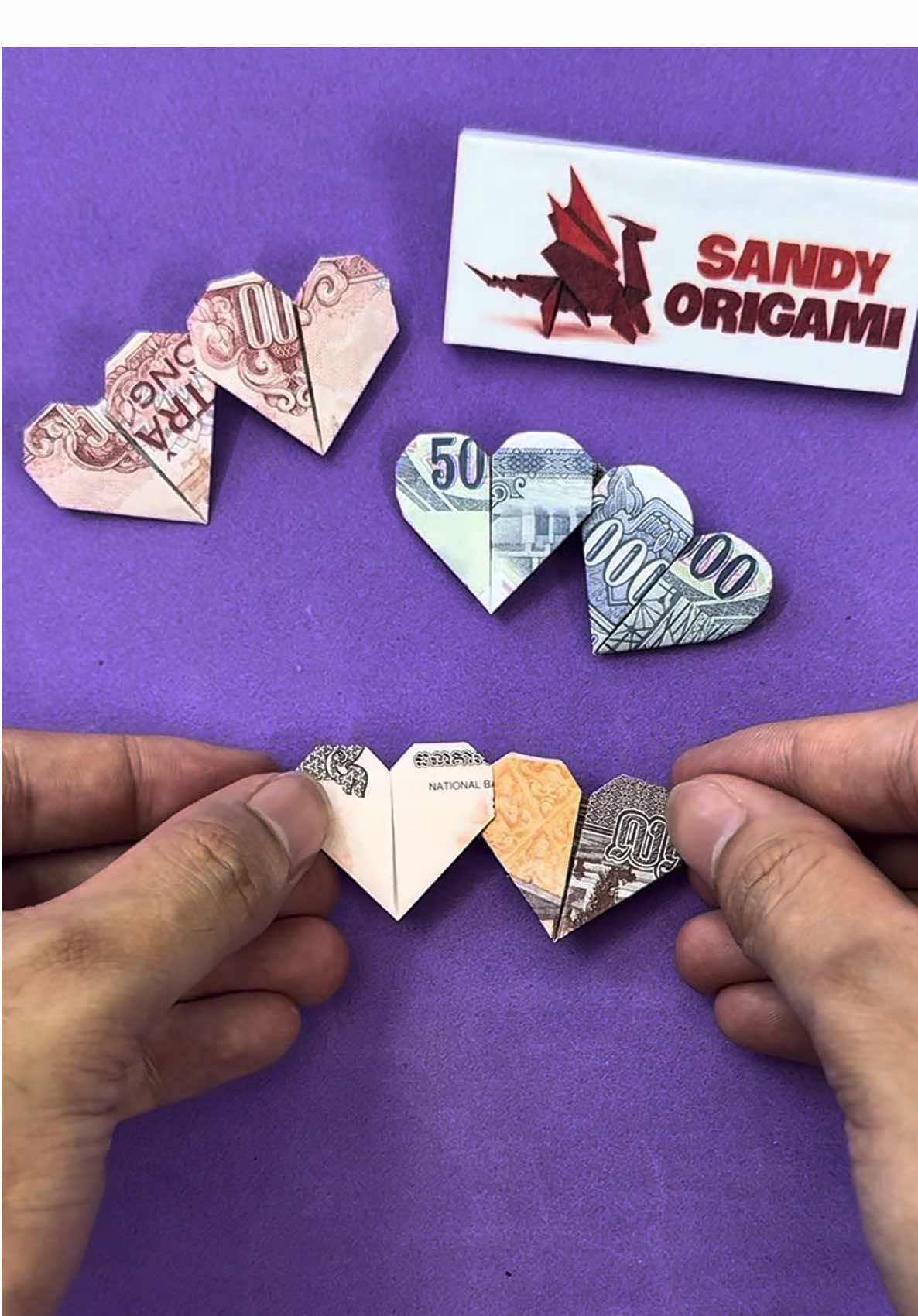 Gấp trái tim đôi tình yêu #origami #xuhuong2025 #gapgiaynghethuat #sandyorigami #handmadegifts 