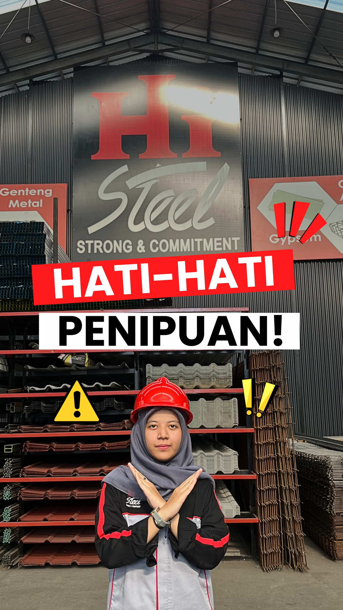 Hi-ers, kami ingin mengingatkan untuk selalu berhati-hati terhadap penipuan yang mengatasnamakan Hi Steel⚠️ Jika kamu menerima pesan, telepon, atau penawaran yang mencurigakan atas nama Hi Steel, segera hentikan transaksi dan jangan berikan informasi pribadi apa pun. Pastikan semua transaksi dilakukan melalui kanal resmi Hi Steel untuk keamanan dan kenyamanan kamu. Jika ragu, jangan sungkan untuk menghubungi kami langsung melalui kontak resmi. #histeel #fyp #penipuan #konstruksi #besibeton      
