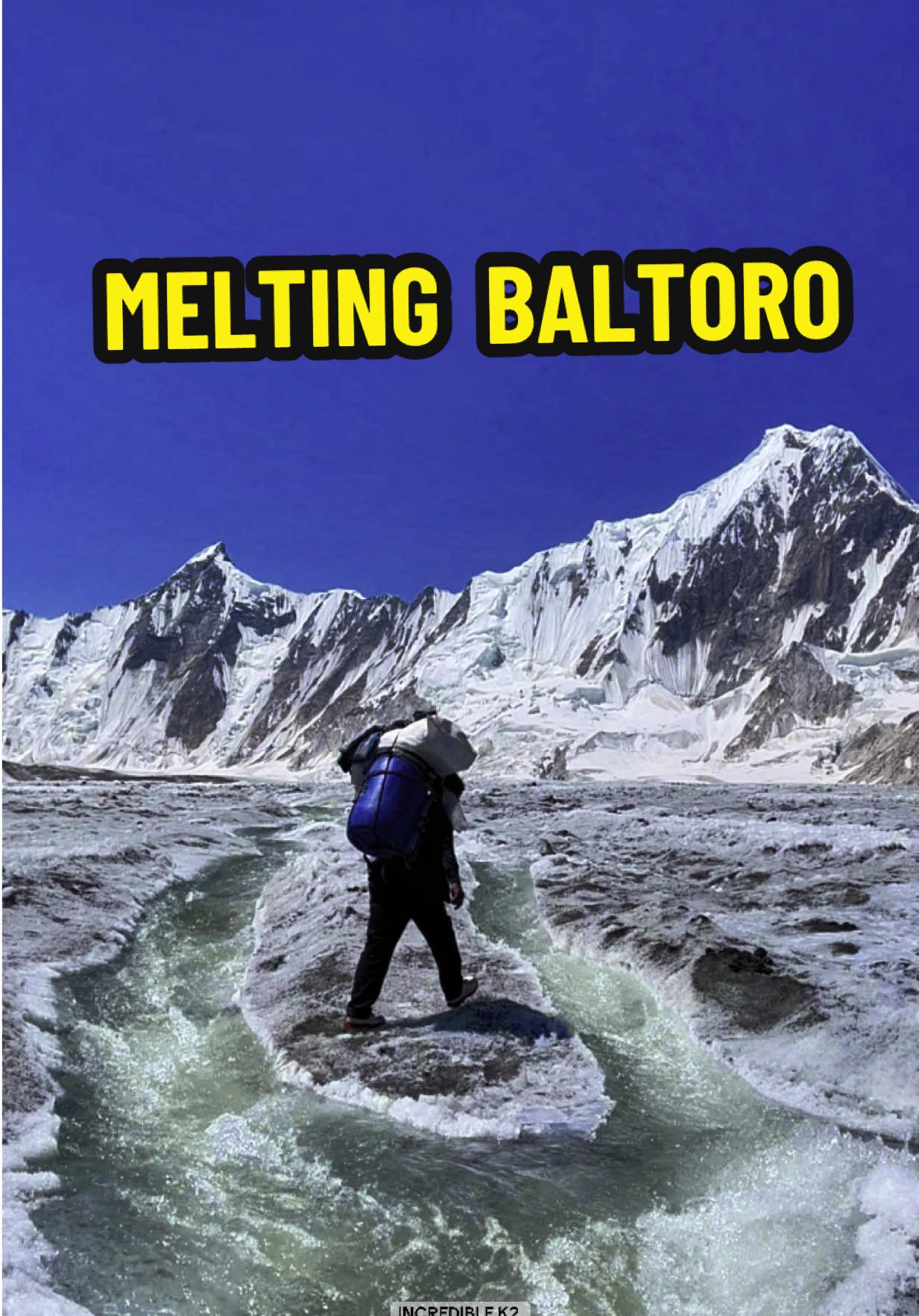 Melting Baltoro Glacier 📍 Ali Camp  Hit DM for trek details  #incrediblek2  #gilgitbaltistan #baltoroglacier #k2basecamptrek #k2 #glacier #pahad 
