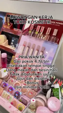 PRIA/WANITA Gaji pokok 4,7jt/bln Disediakan tempat tinggal  Uang makan dan besin/hari Tidak dibutuhkan ijazah Jujur dan disiplin +Bonus Usia minimal 20thn#lowongankerja #infoloker #fyp #masukberanda #xybca 
