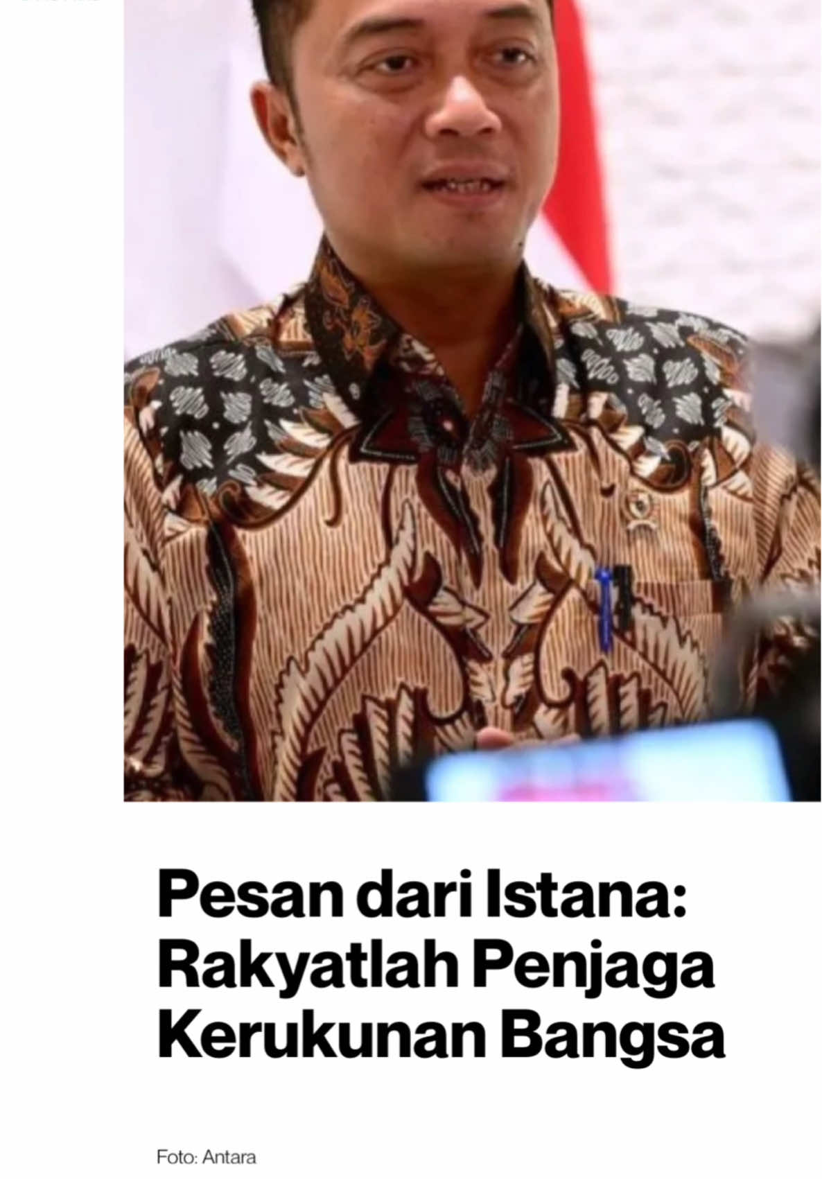 Presiden Prabowo lewat Mensesneg Prasetyo Hadi mengucapkan terima kasih kepada rakyat, TNI, Polri, dan pemerintah daerah yang kompak menjaga kerukunan. Selama kita bersatu, Indonesia akan selalu kuat. #sekolahrakyat #presidenprabowo #mensesneg #prasetyohadi #indonesiamaju @Prasetyo Hadi 