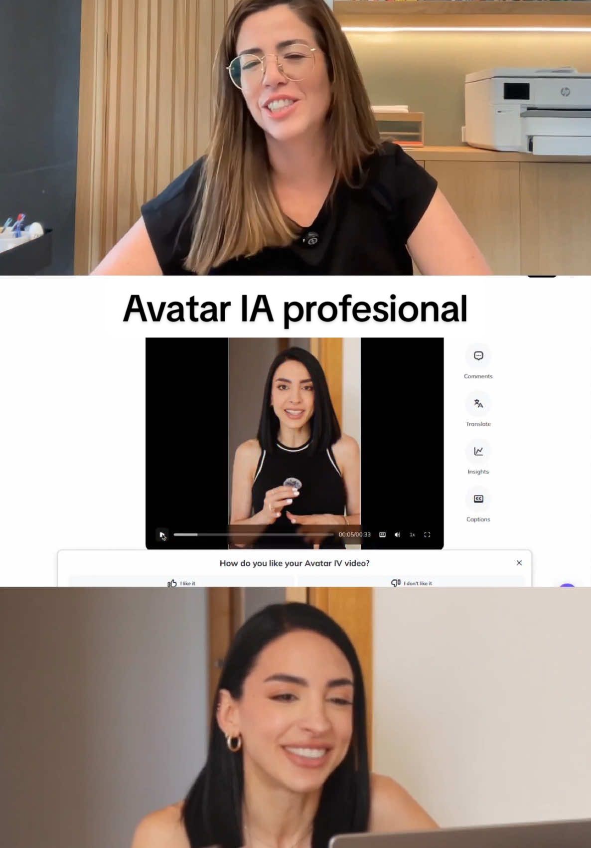 Compartimos pantalla para mostrarte cómo crear un avatar profesional de IA, que suene y se vea como tú. 🔗Link en la bio. #marketing #podcast #ia #heygen #elevenlabs 