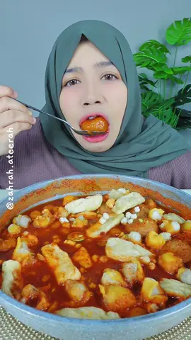 makan baso aci sewajan lagiii #asmr #mukbang #zahrahateerah #basoaci 