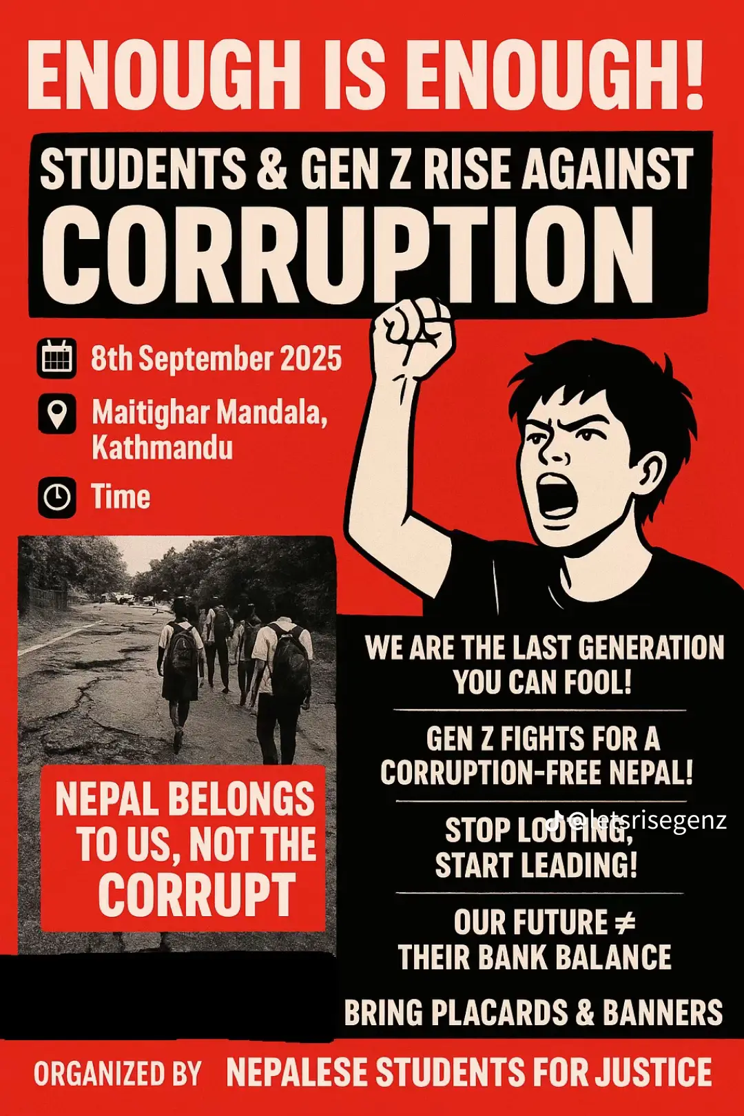 I think change also needs to start from our own families as well. I tried explaining to my father, uncles and brother in laws that their blind faith towards their political leaders is not right. But they are so stubborn. We need to change the mentality of our family members first specially one’s that are politically inclined to a certain belief, then only we will be able to change something.#enouhgisenough😟  #endcorruption  #nepalipolitician  #riseupvoices  #goviral 