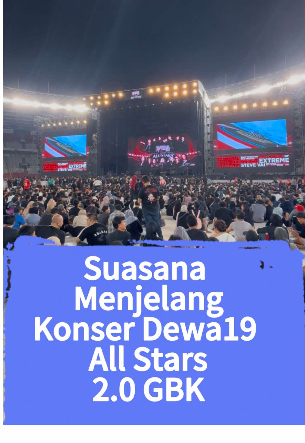 Ribuan Baladewa dan Baladewi memadati Plaza Utama GBK sejak sore ini, menciptakan lautan manusia yang dipenuhi antusiasme dan energi tak terbendung. Konser Dewa All Stars siap mengguncang Jakarta malam ini, Sabtu (6/9/2025), dengan deretan lagu legendaris dan setlist yang lebih panjang dari biasanya. Panggung megah, tata cahaya spektakuler, dan dentuman musik yang ditunggu-tunggu akan resmi dimulai pukul 18.30 WIB #konser #dewa19 