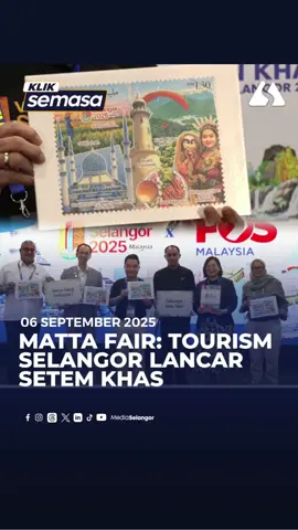 Koleksi eksklusif Tahun Melawat Selangor 2025 (TMS2025) oleh Tourism Selangor, iaitu setem khas dengan kerjasama Pos Malaysia dan koleksi seramik istimewa bersama Bangkita Ceramic Studio dilancarkan pada Pameran Persatuan Ejen Pelancongan dan Pengembaraan Malaysia (MATTA Fair) 2025. EXCO Pelancongan, Dato’ Ng Suee Lim berkata setem khas itu boleh didapatkan di pejabat pos seluruh Malaysia, disamping menjemput orang ramai melawat Pavilion Selangor di Matta Fair yang menampilkan sebanyak 88 reruai dengan pelbagai tawaran menarik sepanjang tiga hari penganjuran sehingga esok (7 September 2025) di Pusat Pameran dan Perdagangan Antarabangsa Malaysia (MITEC). #SelangorTV #kliksemasa #MediaSelangor