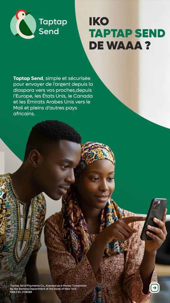 Awo!! tapatap send, votre allié sûr pour recevoir de l’argent directement sur vos comptes wave et orange money depuis la diaspora 😉 Téléchargez l’application, soutenez et partagez de la joie avec vos proches depuis l’étranger. > Envoi rapide, simple et à moindre frais ✨ #taptapsend #mali #bamako #fyp #diasporamali 