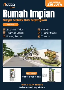 Tunggu apa lagi?? Langsung booking unitnya di 0881-0805-73167 (EVA)  #perumahanmurah #rumahmurahsolo #perumahanklaten #rumahmurahklaten #klatenfyp 