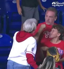 Dad was able to get a HR ball for his son but a Karen in the section was not gonna let him keep it. 