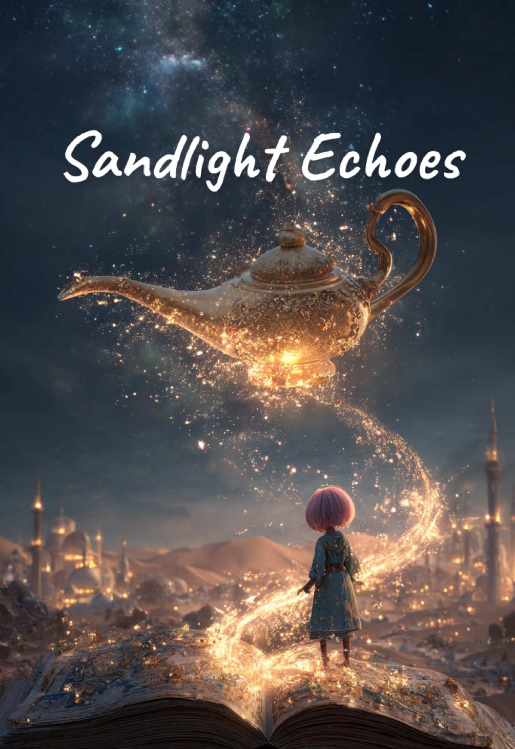 Sandlight Echoes 🕌🌙 The desert holds more than just sand. It holds echoes of a thousand stories. Which one do you hear when the world is silent? #fantasy #fairytail #storybook #aladdin #arabiannights 