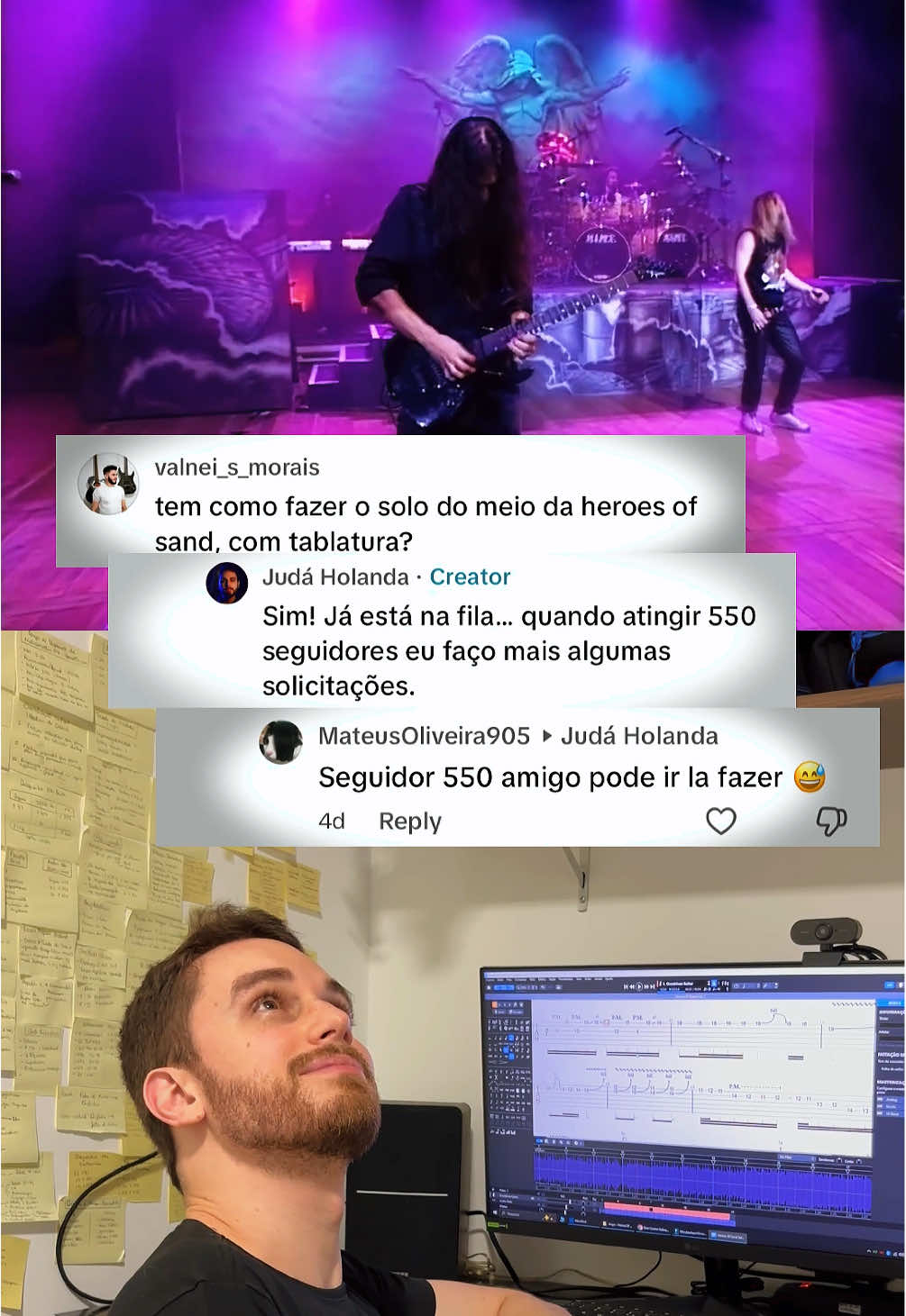 🎸 Promessa é dívida! Chegamos aos 550 seguidores e aqui está o solo de Heroes of Sand (Angra) com tablatura 🔥 Vou lançar mais uma: quando batermos 650 seguidores, vou gravar o pedido mais curtido nos comentários desse vídeo 👀 👉 Então já deixa sua sugestão aí embaixo! #Angra #HeroesOfSand #Rebirth #GuitarSolo #GuitarTab  @angraofficial 