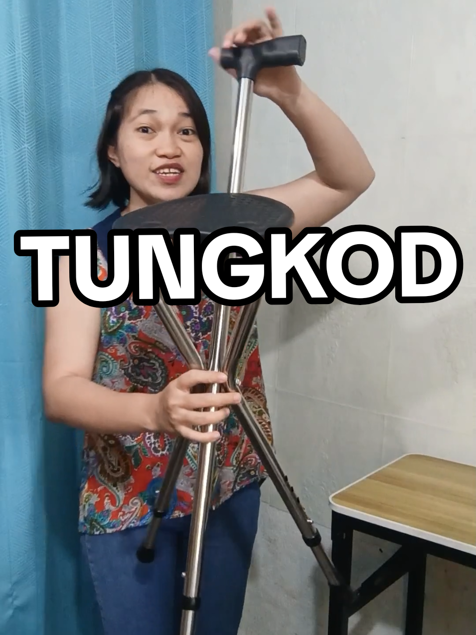 TUNGKOD with Foldable chair for elderly needs walking cane assistance.. #tungkod #walkingcanestick 