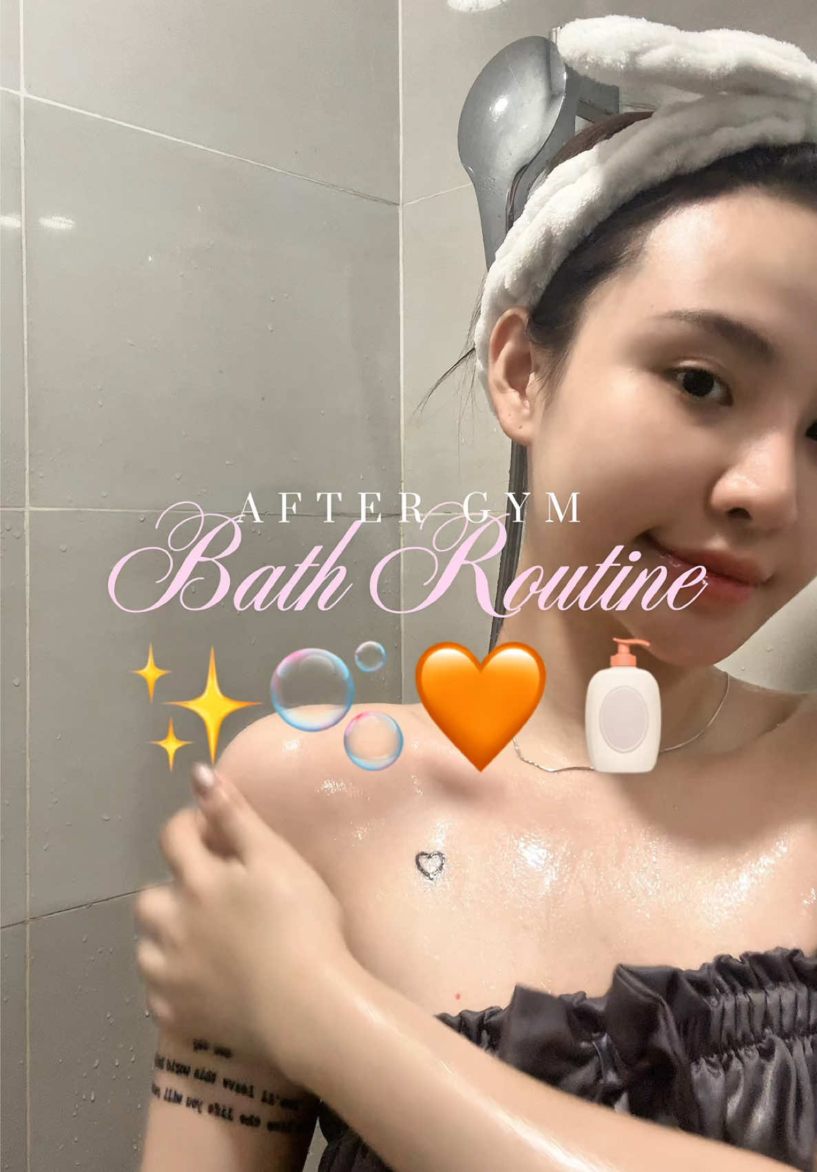 Bath Routine ✨🫧🧡🧴#skincare #skincareroutine #fyp #girly #aftergymroutine 