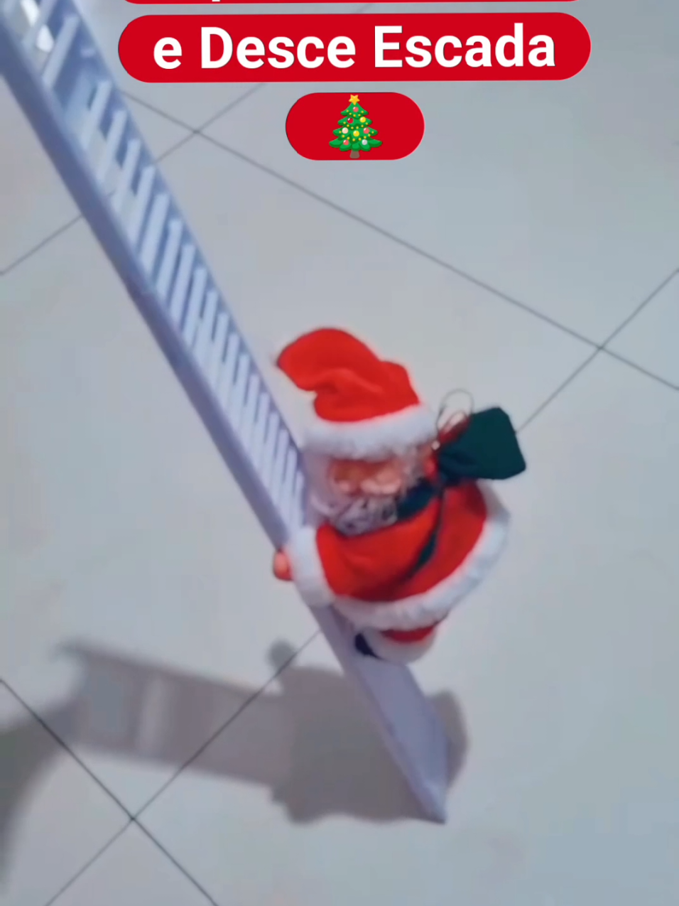 Papai Noel Sobe e Desce Escada Musical Decoração de Natal link da loja nos comentários  #papainoel #decoracaodenatal #acheinashopee 