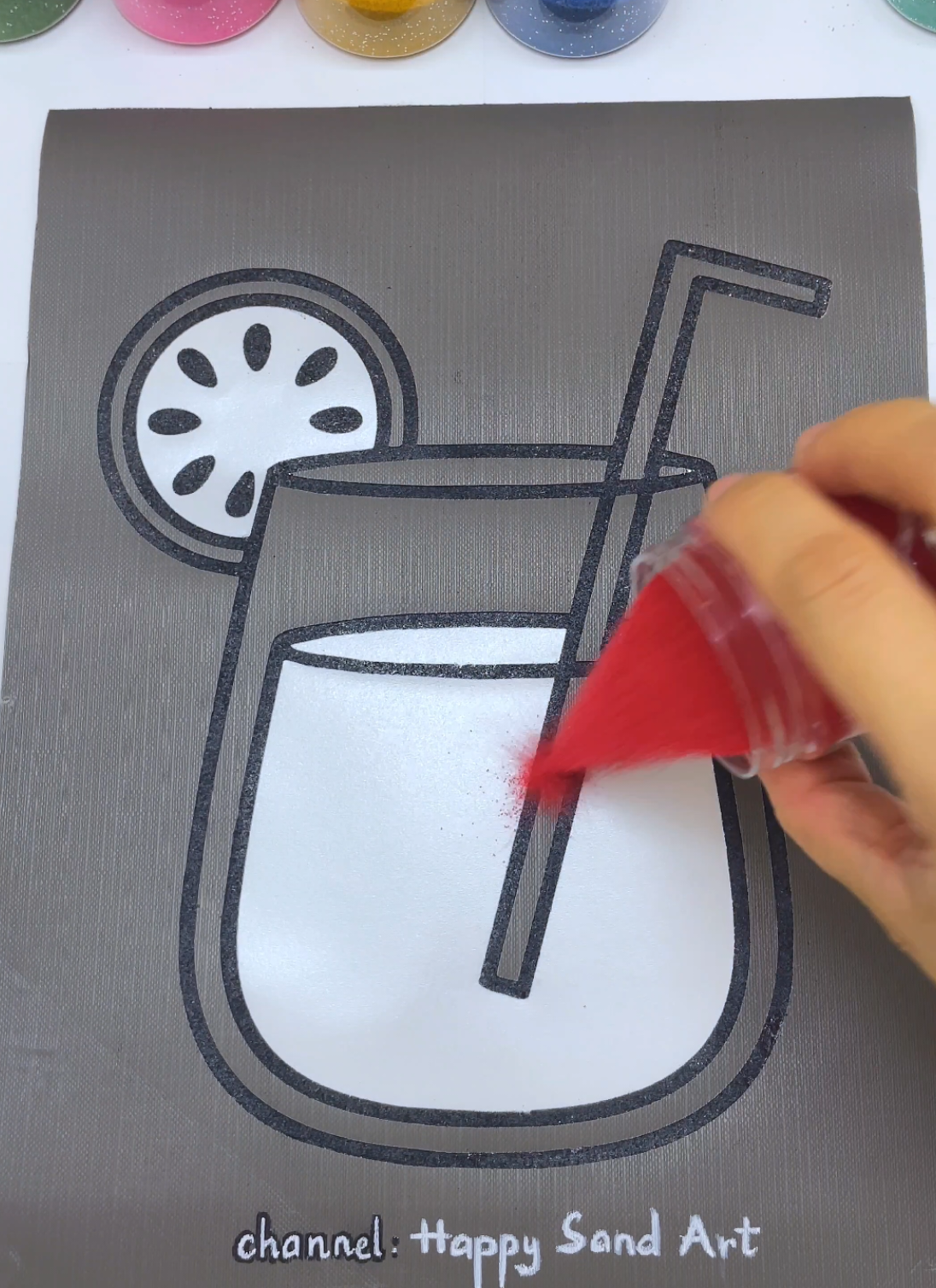 WATERMELON DRINK Sand Painting 🍉✨#sandpainting #satisfying #usa #fyp #happysandart