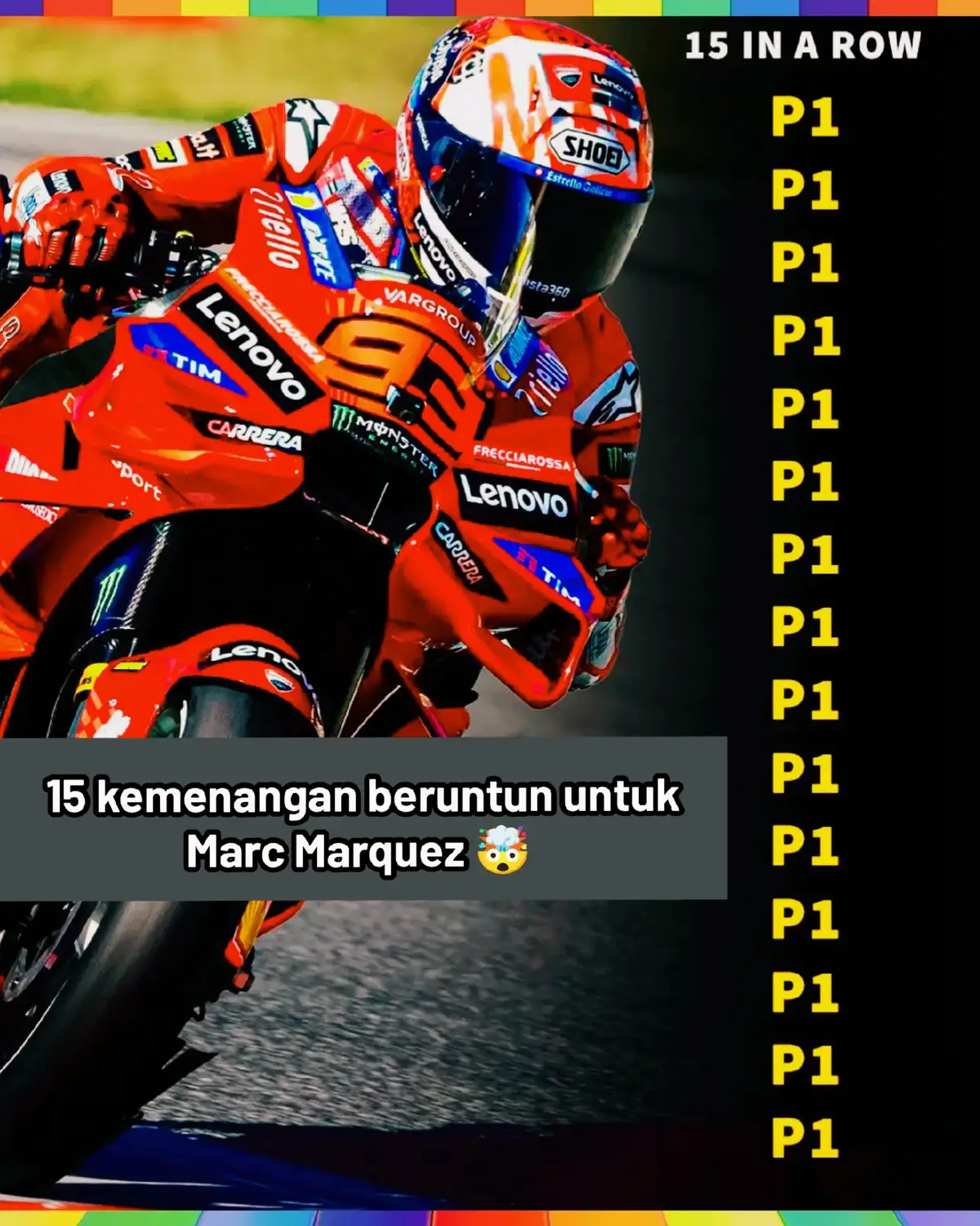 Hasil Sprint Race GP Catalunya, Marc Marquez Menang! Alex Marquez jatuh di tikungan ke-10 saat tersisa tiga lap lagi! Marc kini memimpin.. Marc Marquez tanpa kendala terus berada di depan, meninggalkan Fabio Quartararo dengan selisih 1,398 detik. Quartararo turut jaga posisinya dari kejaran Di Giannantonio..  #motogp #marcmarquez #tissot #sprint #race 