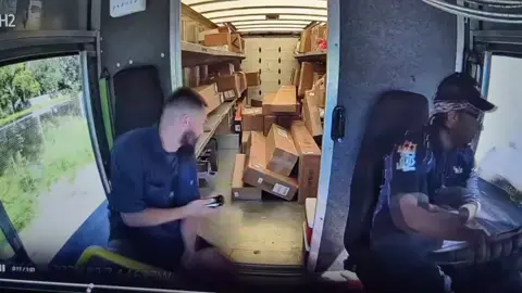 FedEx helper thought the seat was optional… now he’s flying priority overnight 💨📦😂 #FedEx #DeliveryGoneWrong #SpecialDelivery 