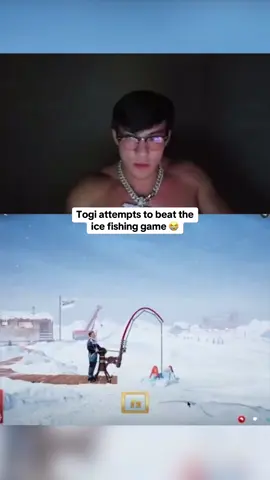 Togi attempts to beat the ice fishing game 😭 #kickstreaming 