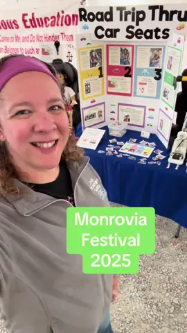 Monrovia Festival 2025! In the vendor tent last night and all day today.  Say hi, grab a sticker, and get your car seat and booster seat questions answered!  #cpst #carseatsafety #carseat #boosterseat #buckleup 