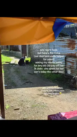 It kills me how many people works hard for a single peso, and there’s these politicians nga walay mga kasing2 😭  We have deaf and mute helpers and they are the most hardworking people ive ever met. Even ate edna shows up at work at 5am , even if told to come at 8 😭😭  I am so amazed at ate edna’s love for her son. Grabe the love of a mother. I have so much love to give for the deaf  and mute community, even learning their language. I love it when they teach me and we smile together 😩😭🥰 #latenightfinds #fyp 