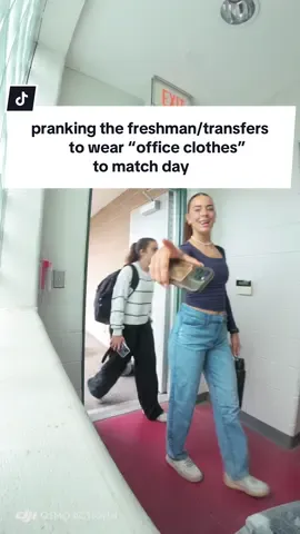 pranking the freshman/transfers to wear “office clothes” to match day 😂 #fyp #studentathlete #football #usa🇺🇸 #