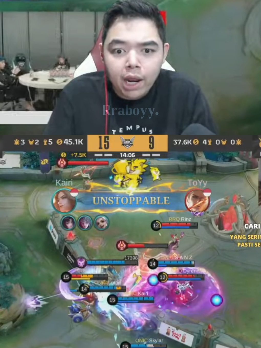 Reaction R7, ONIC vs RRQ Game 1 || Full war papan atas🔥 #rrqr7tatsumaki #teamrrq #onicesport #MLBBNEXT2025 #SeasonsEndGiveaway 