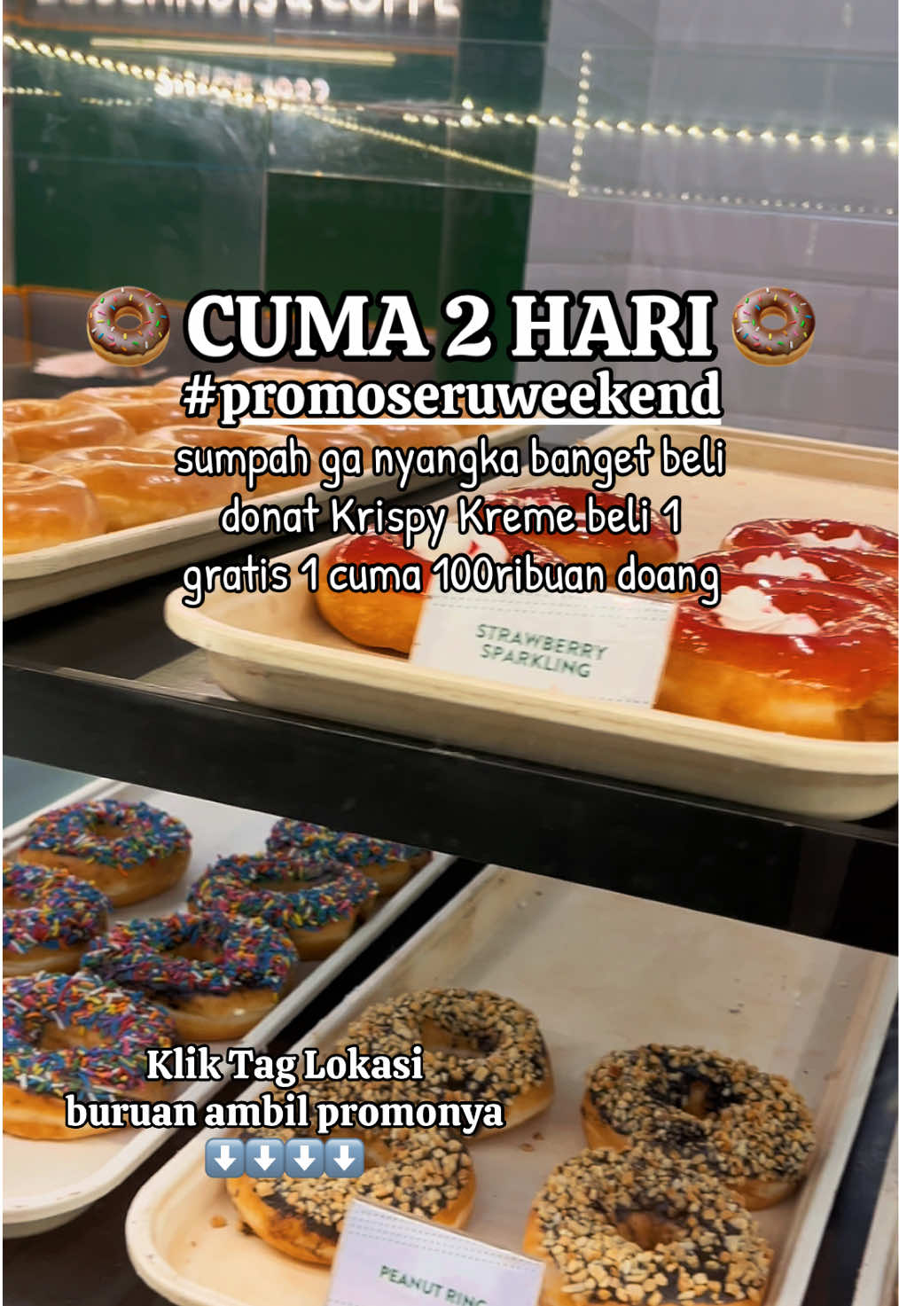 Promo menarik ini khusus pembelian di TikTok aja dan terbatas banget ya guys. Gasskuy ambil vouchernya dengan cara klik tag lokasi ijo dikiri bawah video ini sebelum kehabisannnn!!!!  #GoAcademyDiningSep #promoseruweekend #promotiktok #krispykreme #promokrispykreme 