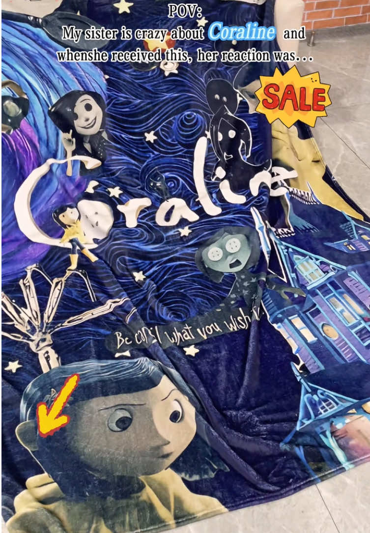 👍👍The magic tool for home-staying atmosphere! The Coraline blanket transports you to a fantasy world in a second #fyp #alt #greenhair #coraline 