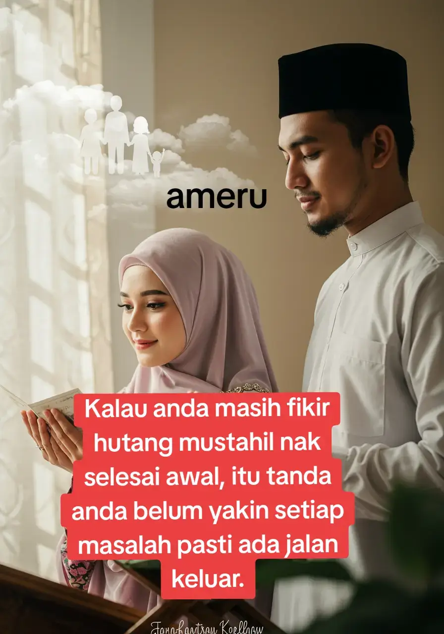 Sebenarnya hutang boleh je selesai lebih cepat bila anda tanam dalam hati yang Allah sentiasa bukakan pintu rezeki & permudahkan usaha.	Banyakkan membaca, ia akan kuatkan diri kita untuk terus cari jalan keluar. Save video ni sebab anda orang yang ambil berat untuk selesaikan. #langsaikanhutang #ameru #tonewow 