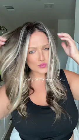 My daily affirmations to my wig… Wig: Celeste from @aisomwig  #wig #wigtok #dailyaffirmations #hairtok #confidence 