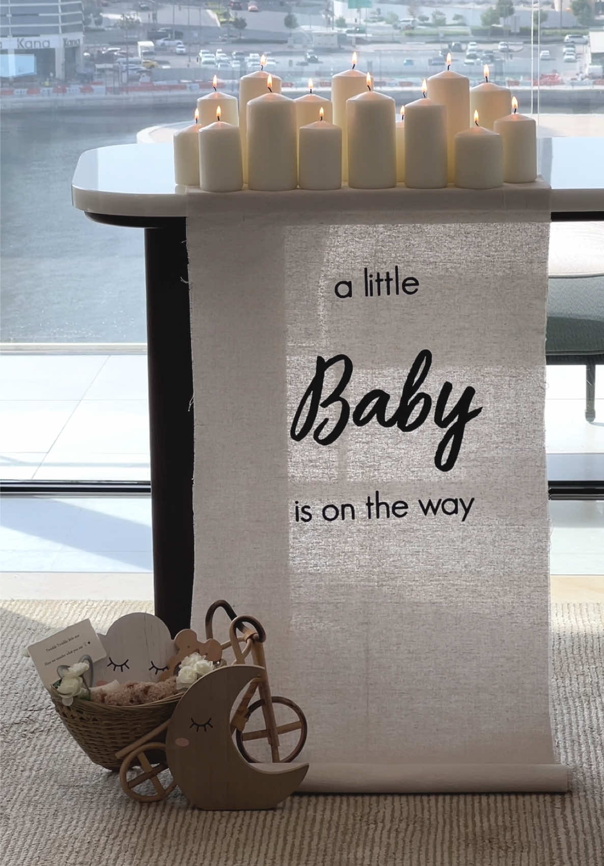 A little baby in the way 💫!  #boyorgirl #genderreveal #كشف_الجنين #بشارة_حمل #setup 