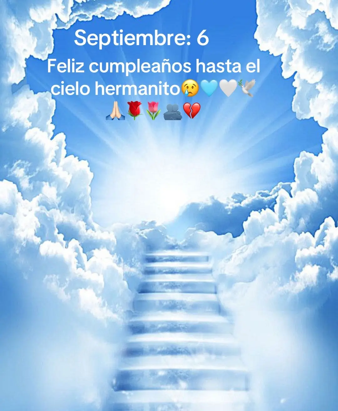 El cielo está de fiesta 🙏🏻🕊️🤍🩵💐 descansa en paz mi querido hermanito 🙏🏻🕊️🕯️ te extraño mucho 😭