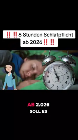 Ab 2026 soll es Pflicht sein, mindestens 8 Stunden zu schlafen. Was auf den ersten Blick nach einer guten Idee klingt, könnte unser Leben völlig verändern. Kein Entkommen, keine Ausrede – jeder muss sich fügen. Schlaf wird damit nicht mehr zur freien Entscheidung, sondern zur Vorschrift. Doch was passiert mit Menschen, die nachts arbeiten müssen? Was, wenn jemand weniger Schlaf braucht? Die neue Regel könnte unseren Alltag komplett auf den Kopf stellen – und mehr Probleme schaffen, als sie löst.#fyp #fürdich #fürdichpage #for #viralvideos 