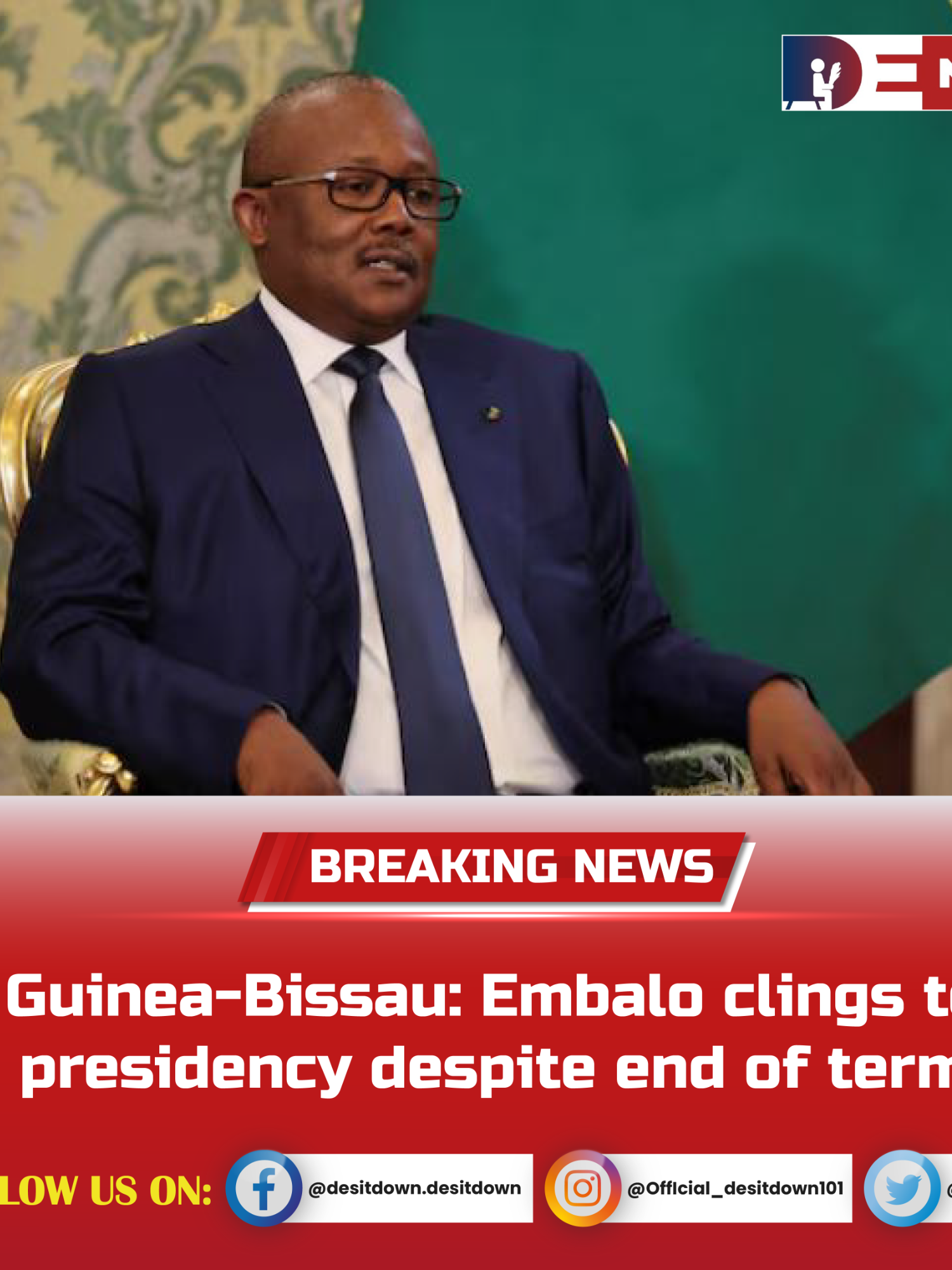 Guinea_Bissau_Embalo_clings_to_presidency_despite_end_of_term Guinea-Bissau is facing a deepening political crisis as President  Umaro Sissoco Embaló refuses to step down despite his constitutional term having officially ended earlier this year. Embaló’s five-year mandate was due to expire on February 27, 2025, but a controversial ruling by the country’s Supreme Court extended his term until September 4, a decision rejected by the opposition. Embaló insists he will remain in office until national elections are held, now scheduled for November 23, 2025, a date he announced unilaterally. This move has further escalated tensions in the country, with critics accusing the president of an unconstitutional power grab and  undermining democratic processes. The political stalemate has resulted in institutional paralysis. Embaló dissolved the opposition-controlled parliament in late 2023, citing an alleged coup attempt, and since then, no new  legislative body has been elected. Key state institutions such as the National Election Commission and Constitutional Court remain non-functional or disputed, complicating preparations for the upcoming elections. Opposition parties and civil society groups have demanded immediate transitional governance arrangements, including the reinstatement of parliament and reform of electoral bodies.  Attempts by regional organizations, including ECOWAS and the United Nations, to mediate the crisis have been unsuccessful, with reports that the president threatened to expel international  envoys. The situation has raised concerns about Guinea-Bissau’s fragile democracy and its history of political instability marked by coups and unrest. Opposition leaders are organizing protests and strikes, warning that the president’s refusal to cede power risks plunging the country into  further chaos. As the November elections approach, Guinea-Bissau faces an uncertain future, with the legitimacy of its leadership and democratic institutions hanging in the balance. #Desitdown #News #Guinea Bissau #Embalo #clings #presidency #despite #end of term)