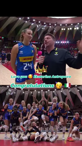 Love you 🥰 Ekaterina Antropova You did a great job today.congratulations Italy 🇮🇹💚🤍❤️#volleyballworld #วอลเลย์บอลหญิง #italia 