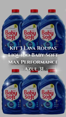Kit 3 Lava Roupas Liquido Baby Soft Max Performance - Azul 3L COMENTE EU QUERO! #promocao #achados #acheinashopee #babysoft 
