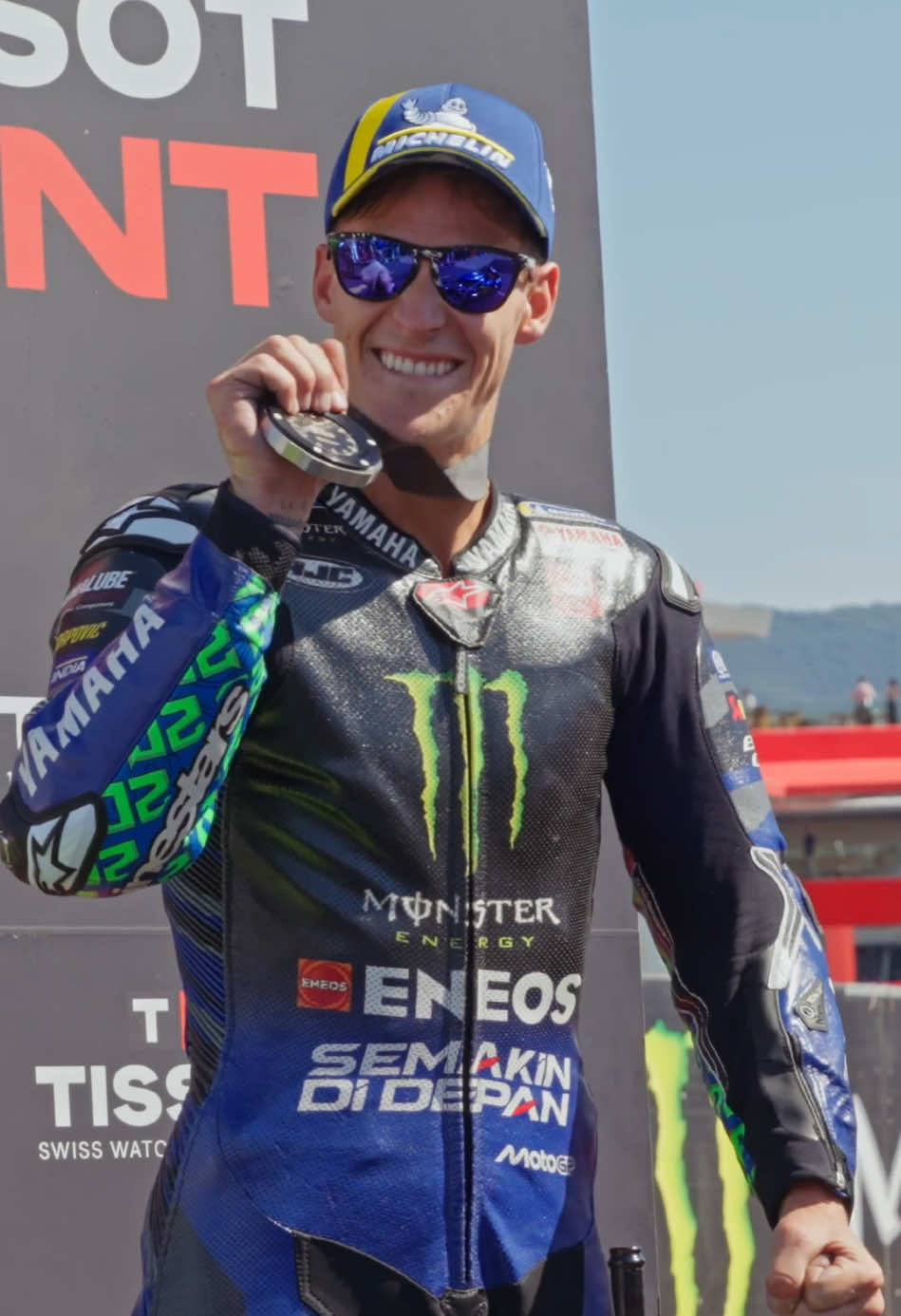 WHOOHOOO 💙🫂🙌 El Diablo is back in Parc Fermé after securing that Sprint P2 in style 😈🥈👏 #MonsterYamaha | #YamahaMotoGP | #YamahaFactoryRacing | #MotoGP | #CatalanGP