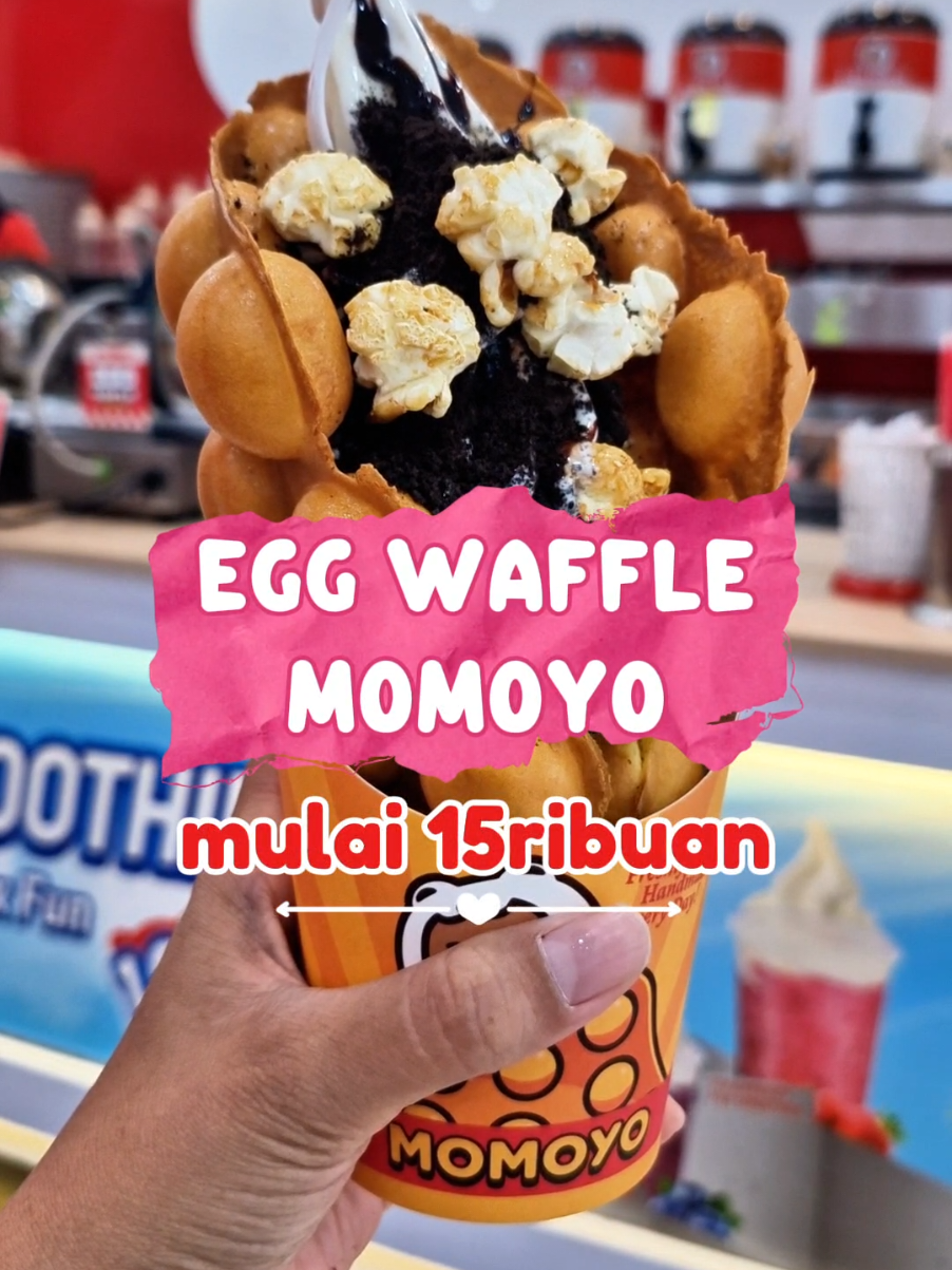 Yang lagi viral nih EGG WAFFLE MOMOYO, beli lewat tiktok mulai 15ribuan aja. yuk klik tag lokasi video aku sekarang #goacademydiningsep #promoseruweekend #momoyo #momoyoicecream 