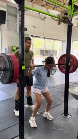 85 back squat for my girl 💪🏼 #strongkids #fitkids #gym #Fitness 