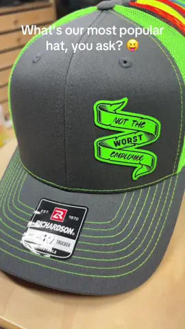 It changes but right now it’s this one 💯  Leatherette patches are custom laser engraved and permanently affixed using a heat press. Hats are popular Richardson 112 trucker style with adjustable SnapBack closure. We also carry Evolve ponytail hats, FlexFit, and Flat Bill. Check out our TikTok shop for more styles and designs!  #hat #tiktokshop 