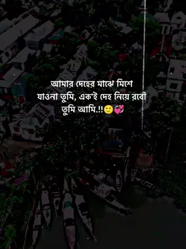 আমার দেহের মাঝে মিশে  যাওনা তুমি, এক'ই দেহ নিয়ে রবো  তুমি আমি.!!🙂💞 #foryou #foryourpage #statusvideo #viral #dear_tiktok_team_plzz_dont_under_review_my_video @For You @TikTok Bangladesh @TikTok Malaysia 