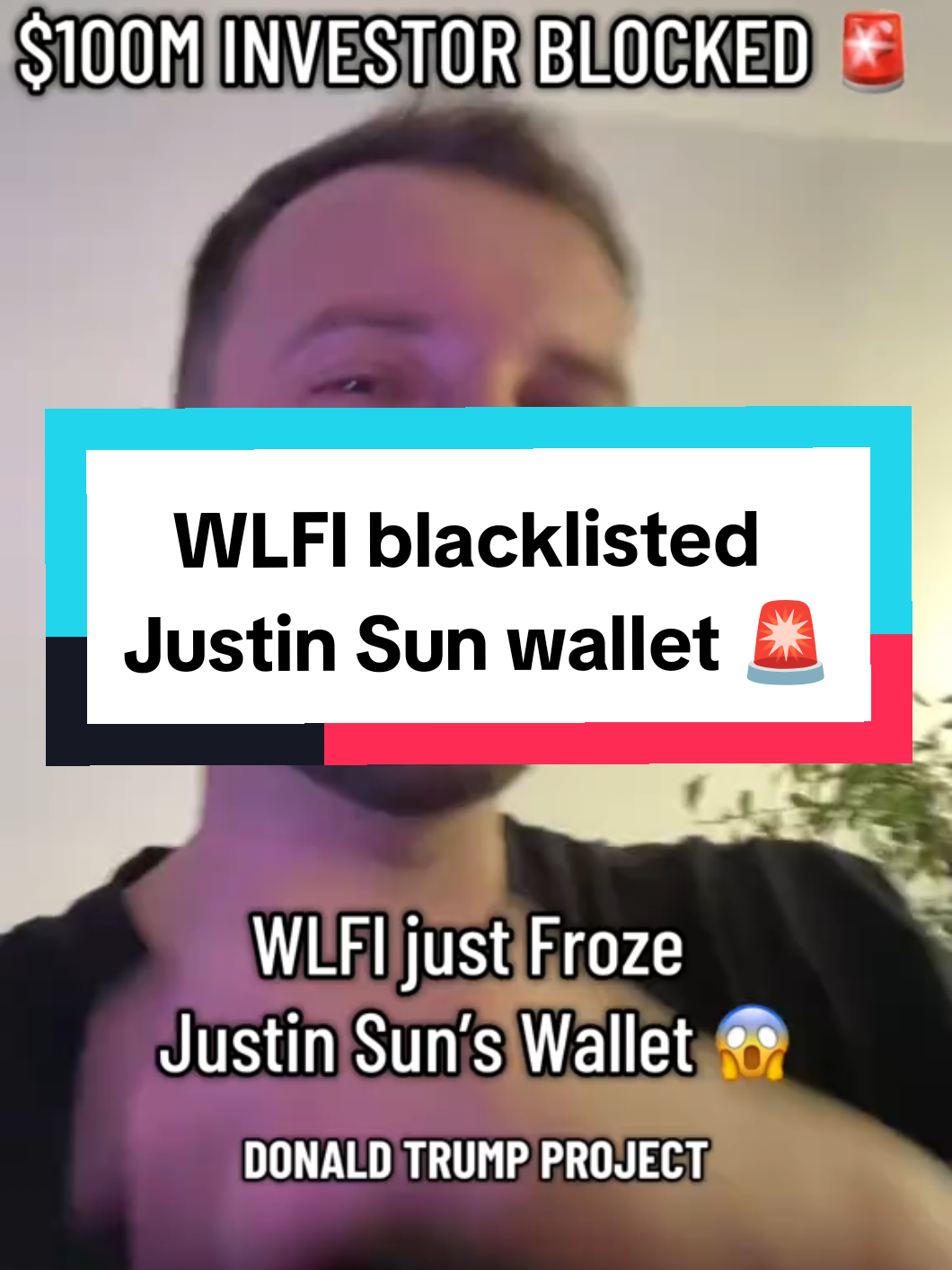 WLFI reportedly blacklisted Justin Sun crypto wallet. #cryptonews #cryptotok #wlfi #donaldtrump #altseason 