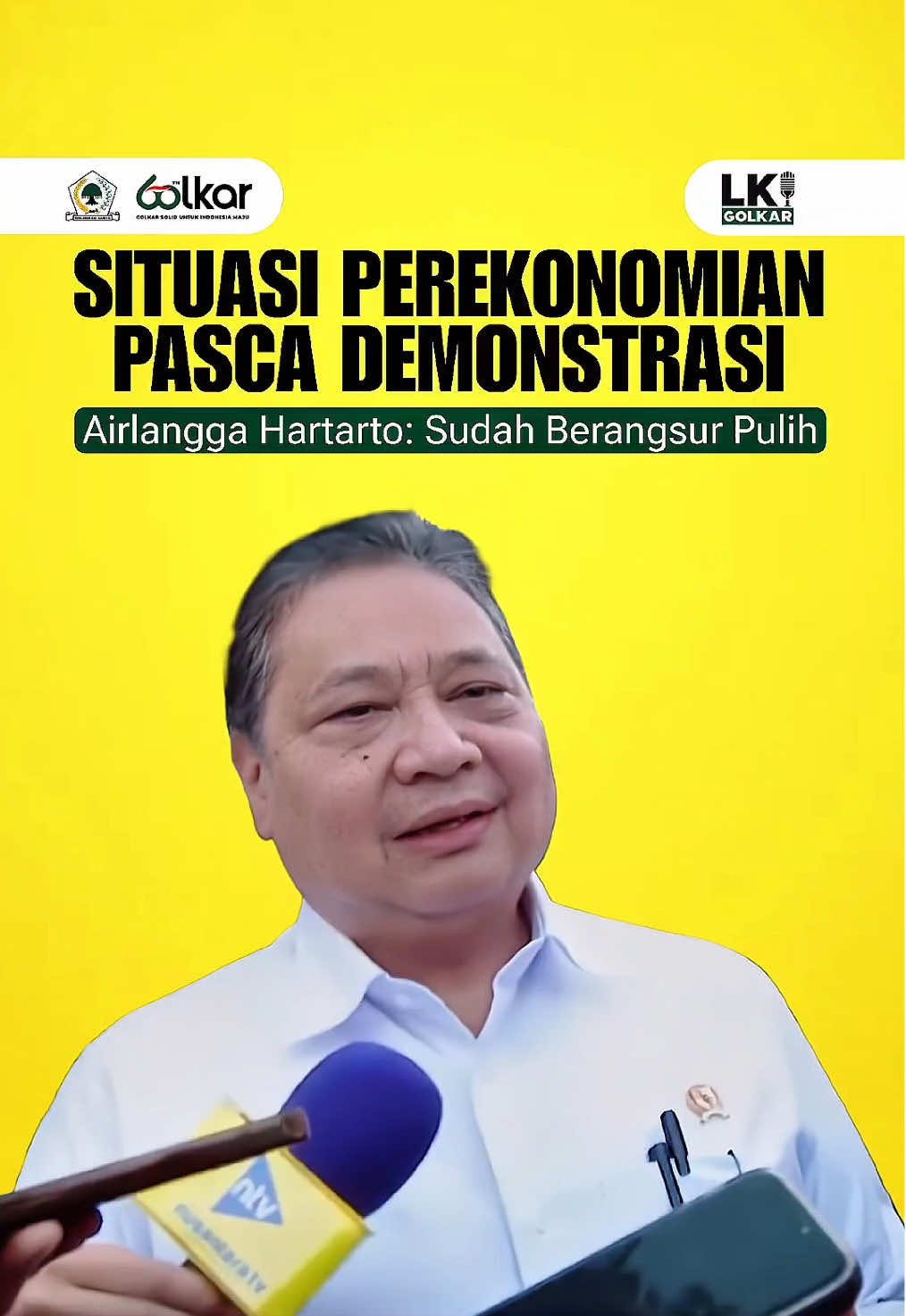 Situasi Perekonomian Pasca Demontrasi ?? #airlanggahartarto #ekonomi #politik #lkipartaigolkar #golkarindonesia 