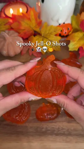 Who’s ready for the cutest pumpkin Jell-O shots ever? 👻🎃✨ You’ll need: ▫️ 1 box orange @jello   * 2 tbsp unflavored gelatin ▫️ 1 cup boiling water ▫️ 1cup cold water OR { 1/2 cup water +1/2 cup vodka (or rum/tequila)} ✨ Pro Tip: Brush your pumpkin molds with coconut oil before pouring — they’ll slide right out looking glossy & perfect! Chill for 3–4 hrs, then serve at your Halloween bash 👻🎃💀 #jelloshots #jello #diyhalloween #HalloweenTreats #fallaesthetic 