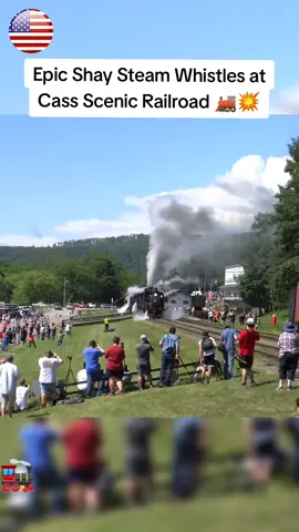 Epic Shay Steam Whistles at Cass Scenic Railroad – Parade of Steam! 🚂😱 #steamenginepro #steamtrain #whistle #scary #foryou 