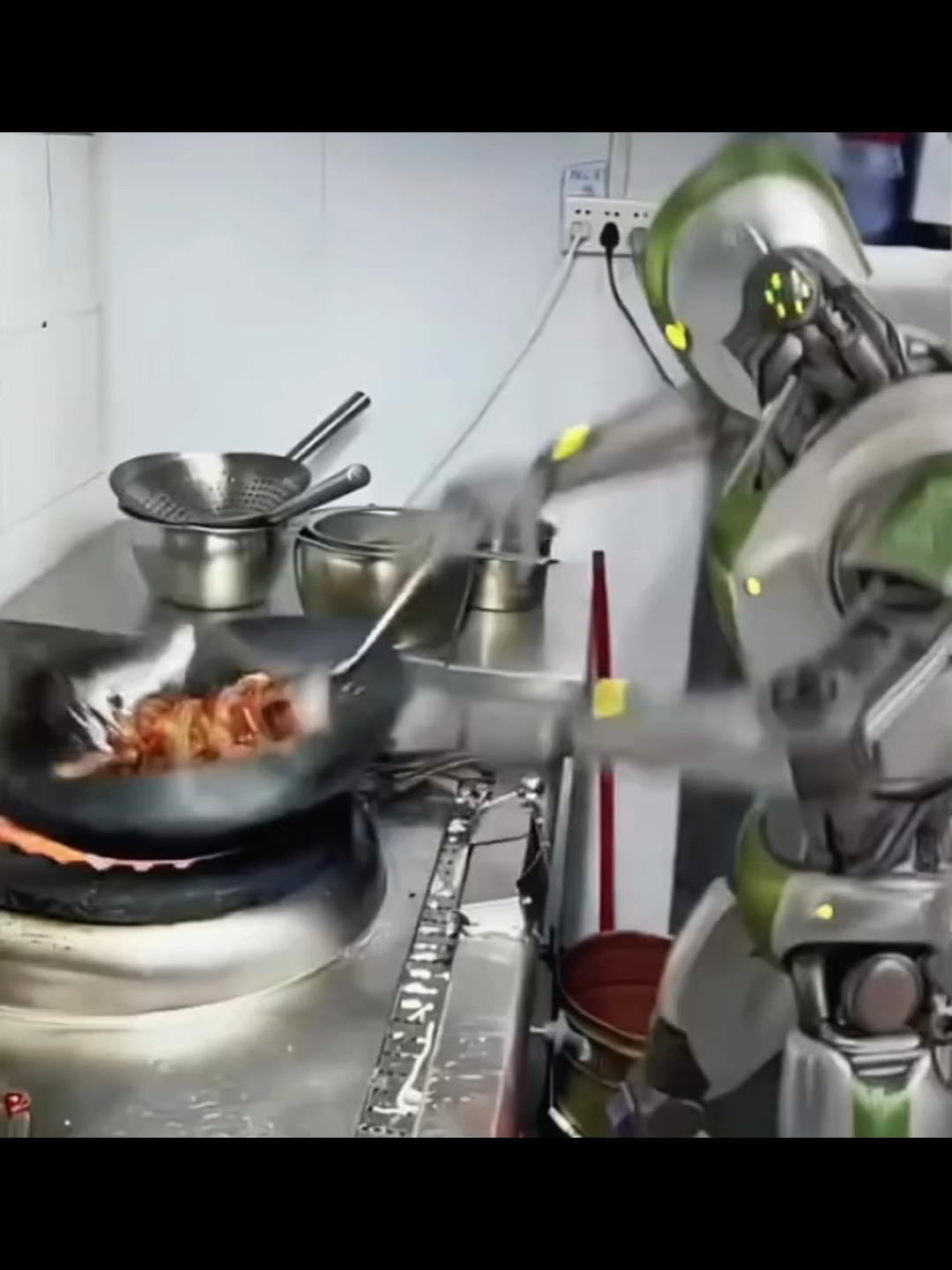 robot cooking with music#dubstep #riddim #edmtiktok #ravetok #excision #crankdat #lostlands