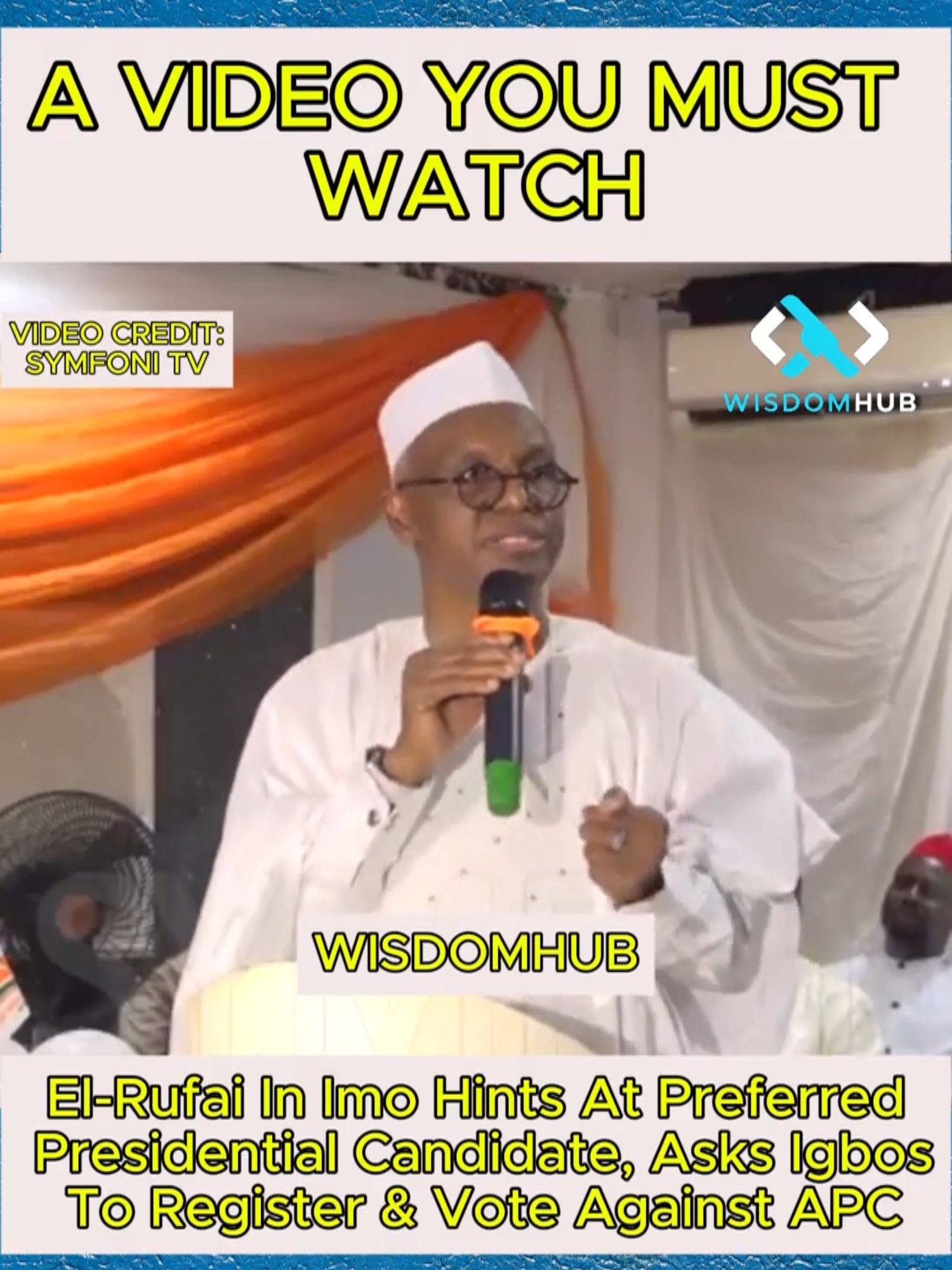 El-Rufai In Imo Hints At Preferred  Presidential Candidate, Asks Igbos  To Register & Vote Against APC #viralvideotiktok #nigerianpolitics  #wisdomhub #videoviral #everyone  #trendingnews #nigeriapolitics  #electoralreform #nigerianews  #trendingvideo #obidientmovement  #ELECTORALREFORM #FIXINEC  #peterobi
