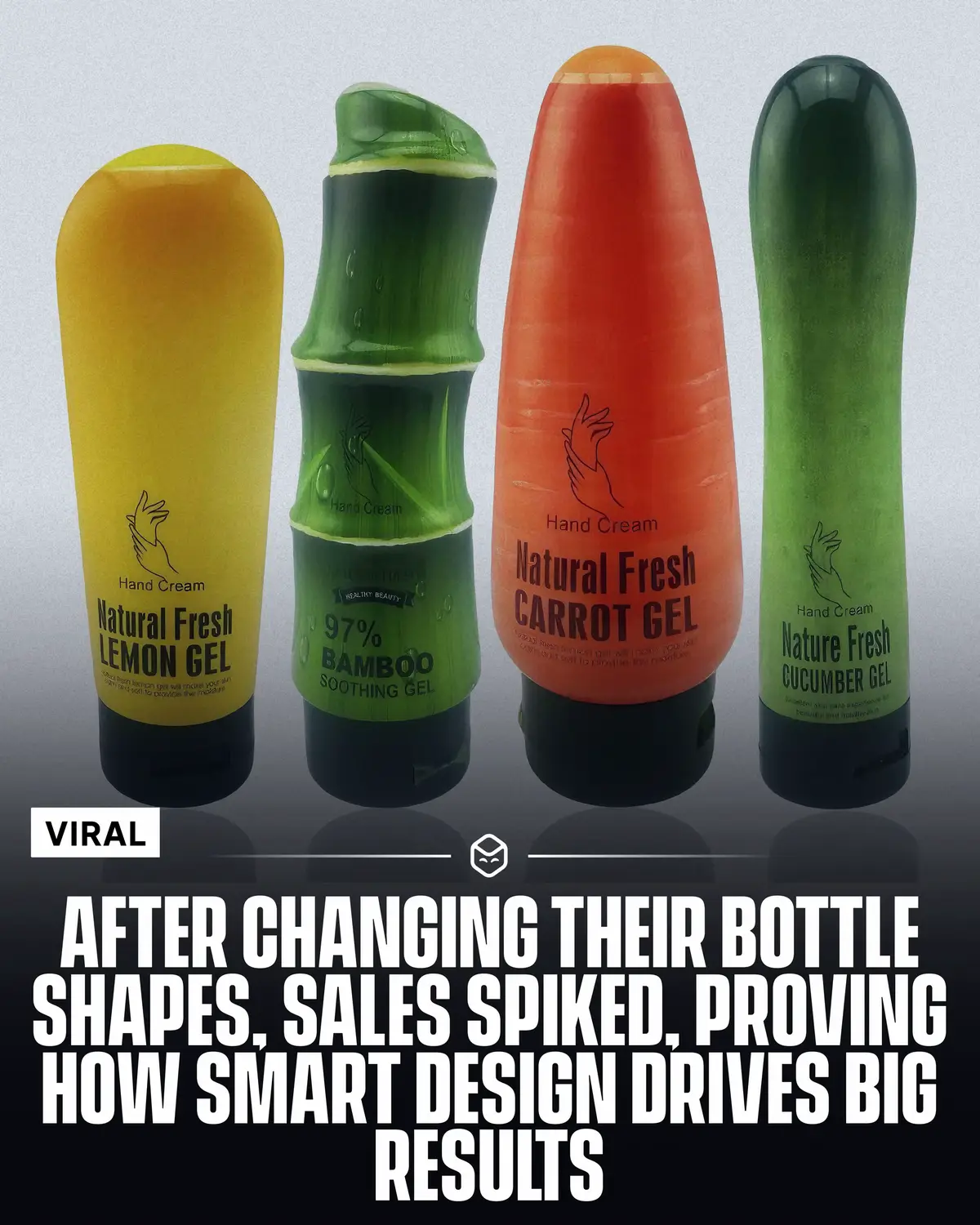 Weird bottles, higher sales. A Korean skincare brand turned their packaging into the ingredients themselves—carrots, cucumbers, lemons, bamboo—and sales exploded. It worked because the product sold itself: clear, fun, instantly recognizable, and impossible to miss on shelves. One small product change turned into a massive sales driver. Thoughts?  #entrepreneur #moneytok #onlinebusiness #dropshipping #ecommerce 